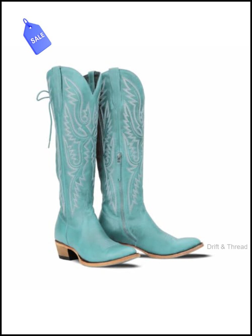 Over the Knee Cowboy Boots Women Adjustable Thigh High Block Heel PU